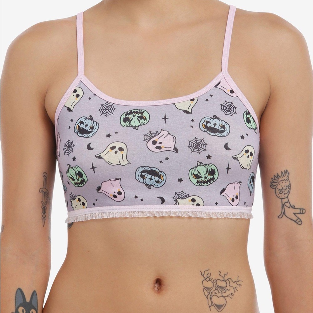 Pastel Pumpkin‎ & Ghost Bralette Hot Topic Halloween